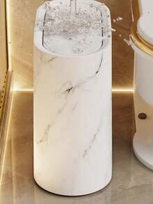 1 件经典大理石纹浴室超薄垃圾桶，脚踏板设计，适用于客厅、厨房、浴室等狭窄空间 - 彩色 - 查看 11