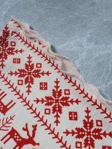 2 piezas Conjunto de pijama de mujer casual con gráfico de Feliz Navidad y Año Nuevo, de punto con cordón, de manga larga y pantalones, adecuado para uso en casa, otoño/todo el año, ropa de invierno - Rojo - Ver 10