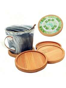 1 件 DIY 空白马赛克竹杯垫，未完成底座托盘，适用于饮水杯、花盆、艺术品盘子（圆形、方形、椭圆形、长方形，不含瓷砖），适用于盆栽植物、饮料、树脂杯垫工艺品、家庭办公室装饰、咖啡桌、花盆木制杯垫、乔迁礼物，各种形状的空白杯垫底座适用于 DIY 马赛克艺术和工艺品装饰