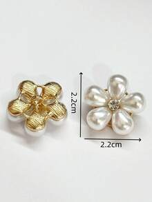 6/10 piezas Botones minimalistas y versátiles con forma de gota de agua con perlas y rhinestones, botones decorativos hechos a mano para sombreros, ropa, puños