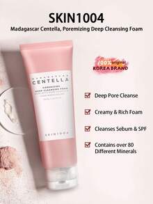 SKIN1004 Madagascar Centella, Poremizing Deep Cleansing Foam,4.22 Fl.Oz, | With Himalayan Pink Salt | Deeply Cleanses Pores, Gently Exfoliates | Prevents Blackheads, Controls Oil
