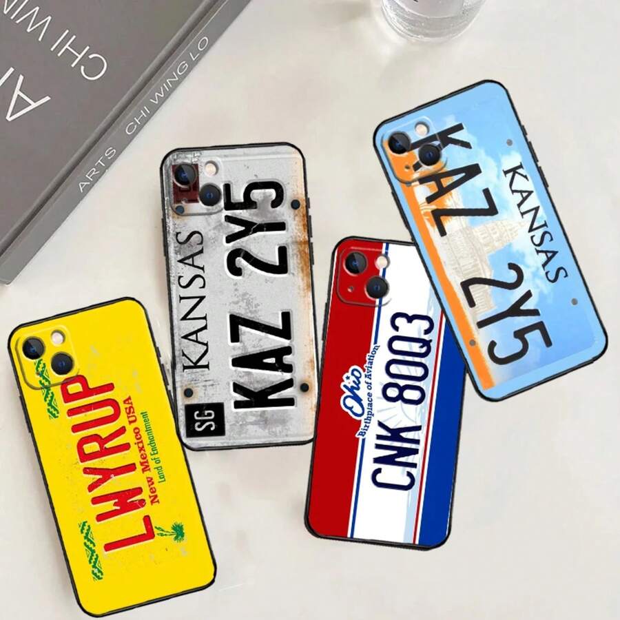 License Plate Phone Case Covercompatible with  15 16 14 Plus 13 12 Mini 11 Pro Max X XR XS Max 7 8 Back Cover,Covercompatible with  17 Hülle, 17 pro Hülle, 17 promax Hülle - TT4917 - Übersicht 1