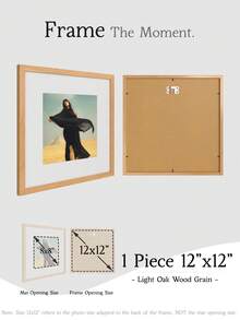 Schwarzer/Weißer/Holzfarbener minimalistischer Bilderrahmen für Wand-Galerie oder Tischplatte, 12x16/12x12/11x14/8x10/8x8/5x7/4x6 Zoll, 30x40/30x30/20x25/20x20/10x15 cm, weiße Passepartouts inklusive, Mehrfach-Collage Fotogalerie Rahmen, Diamant-Malerei Bilderrahmen, erhältlich in hellem Eichenfurnier/leicht matter Weiß/leicht matter Schwarz