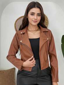 Women Jackets - Óxido marrón - Ver 5