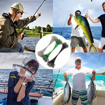 Lure Anti-Bite Wire Leader With Swivel Pin Soft Steel Wire Front Conductor Lure Fishing Gear Supplies, Lure Anti-Bite Wire Lure Sea Fishing Boat Lure Fishing Gear Accessories