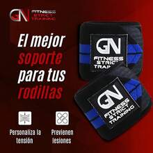 GN FITNESS Vendas Para Rodillas Gym, Wraps Para Rodilla Gym, Rodillera para Gym, Equipo de entrenamiento de pesas, Evita lesiones en tus articulaciones, Unise (Negro) - Azul Rey - Ver 9