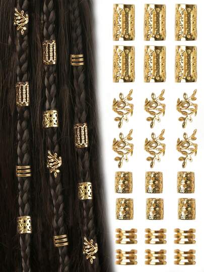 Set di 40 pezzi di elastici misti per capelli, adatti per le trecce, fasce per capelli regolabili