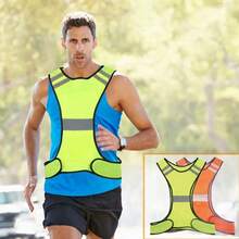 Sports Reflective Vest High Visibility Safety Jacket Suitable For Night Cycling Running Jogging Riding Motorcycle Outdoor Sports Vest With Adjustable Waist / Shoulder - Multicolor - View 6