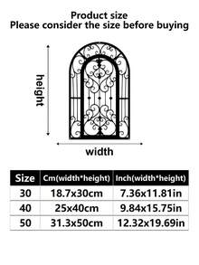 1 件复古拱形鸢尾花金属墙饰 - 适用于前门、窗台、庭院围栏复古风格室内/室外装饰 - 耐用的金属结构、流畅的线条设计，适合新年和圣诞节装饰 - 彩色 - 查看 6