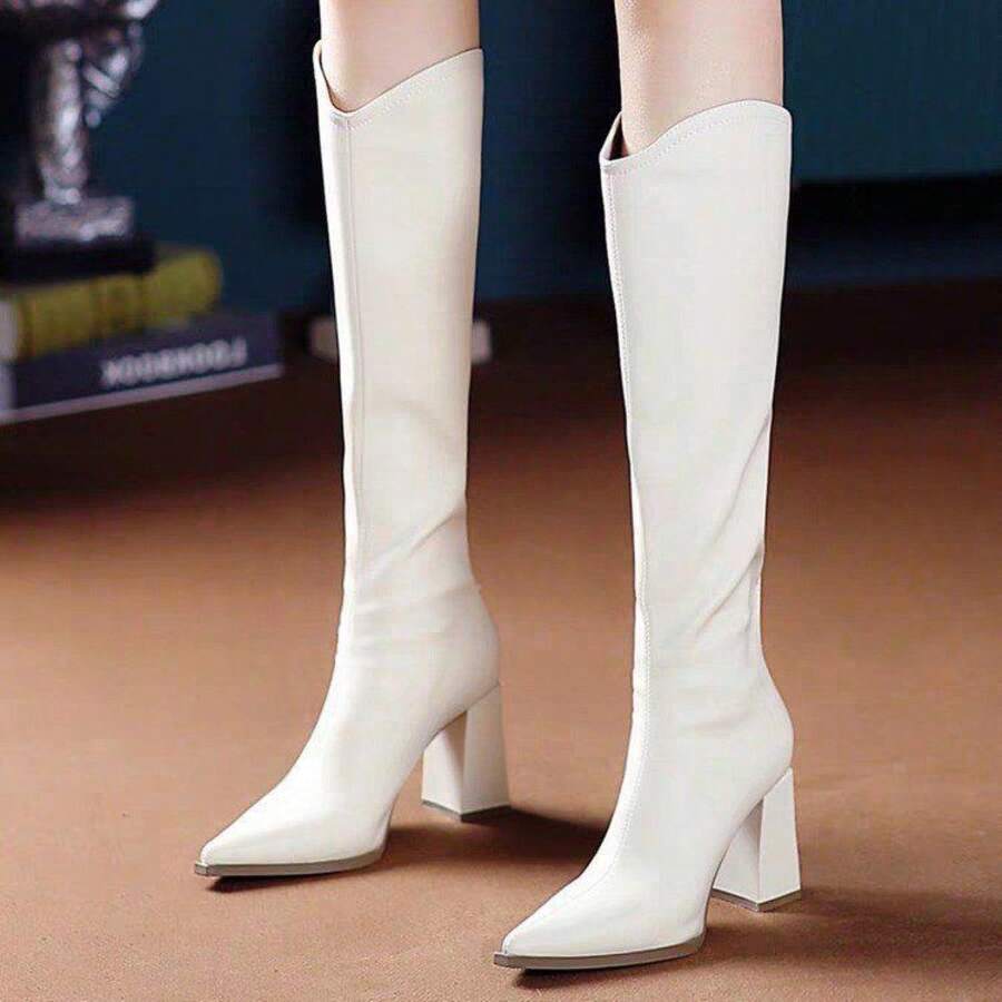 Women Knee-High Boots - Nhung đen - Xem 1