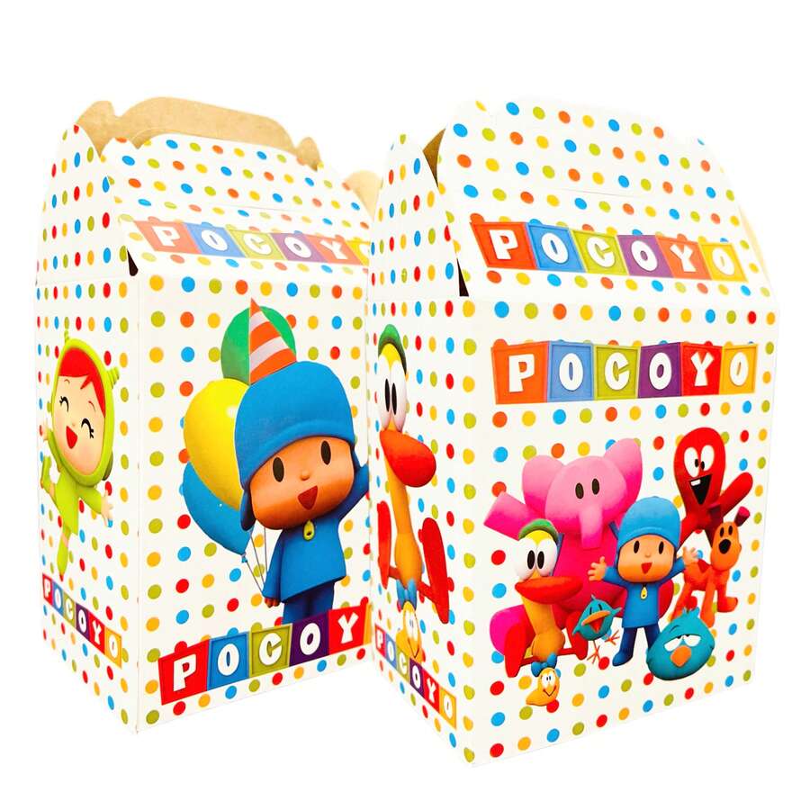 Artículos de Fiesta de Pocoyoo bebe Platos, Vasos, Dulceros, Palomero, Lona, Mantel, Globos, Pines, Botones, Gorritos, Gorro, Banderín Decoración Pastelero Aguinaldo Bolo Volo Caja Adornos Palomeras Vajilla Desechables - Dulcero - 10pz - Ver 1