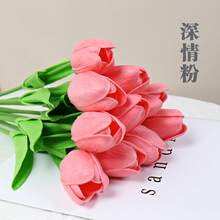 3pcs Artificial Tulip Flowers Decor, Home Decoration Accessories, Living Room & Bedroom Ornament - Hot Pink - View 42