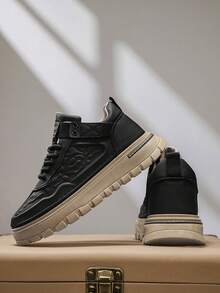 بوت رجالية عالية الكاحل، خريف/شتاء، بوت جلدية سوداء كاجوال متعددة الاستخدامات، بوت كارجو مقاومة للبلى منخفضة القطع، بوت كاجوال عصرية جديدة تناسب الملابس الرسمية، بوت بسحاب معدني مريحة