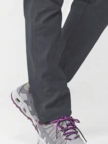 GRIM PANDA Women's Fleece Lined Softshell Hiking Pants, Durable, Zipper Pockets, Outdoor Climbing Hiking Camping Winter Long Pants Sports - Grey - View 5