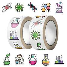500PCS Science Stickers Roll Chemistry Stickers Graffiti Decorative Stickers Funny Stickers Vinyl Waterproof Stickers For Journaling Computer Scrapbook Luggage Water Bottle Phone - Multicolor - View 6