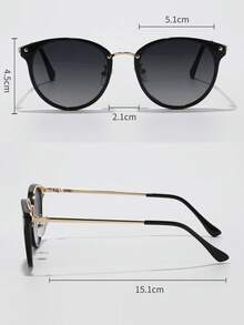 1 par de gafas de sol unisex retro de metal redondas, diseño clásico para uso al aire libre, viajes, playa, vacaciones y uso casual, con protección UV para conducir - Negro - Ver 4