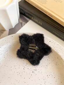 1pc/4pcs Cute Simple Plush Five-Pointed Star Hair Clips For Kids, Suitable For Daily Wear, Autumn/Winter