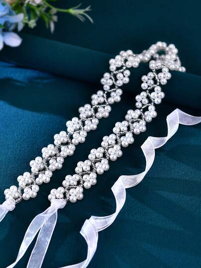 1 pezzo Cintura da sposa alla moda, cintura decorata a mano con fiori e perline, decorazione vita da sposa, stile minimalista versatile, adatta per abiti, gala, feste, regalo per damigelle