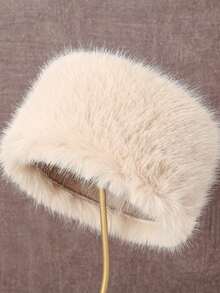 1顶女士纯色毛绒帽，柔软舒适保暖简约风，休闲百搭防风，适合日常佩戴，可搭配围巾，秋冬季装饰 - 彩色 - 查看 18