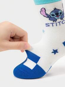Disney 5 Pairs Stitch, Lilo & Cartoon Character Breathable Baby Socks, Suitable For Spring, Summer, Autumn, Winter, Suitable For School/Home Wear - Multicolor - View 9