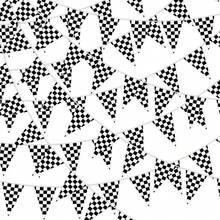 MARFOREVER 52.5 Ft Black And White Checkered, 38Pcs Racing Flags Race Car Pennant Truck Birthday Party Decorations Race Themed Party Supplies 11.8 X.9 Inch