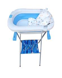 bañera para tu bebe incluye base metalica con cojin respaldo - Azul - Ver 2