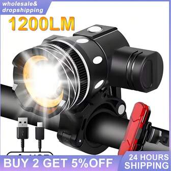 T6 LED Bicycle Front Light Bike Headlight Adjustable Zoom USB Rechargeable Waterproof Cycling Flashlight MTB Bike Accessories