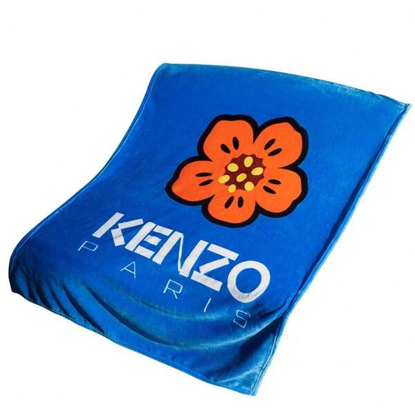 Kenzo KRT-023 Blanket Begonia Silk Soft Blanket Soft And Skin-Friendly Fabric No Static And No Shedding Blue