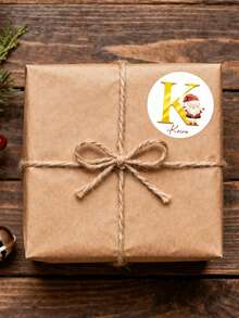 12 قطعة / 24 قطعة / 36 قطعة / 48 قطعة ملصقات دائرية مخصصة لعيد الميلاد، 1/12/24/36/48/96 قطعة ملصقات بشعار قبعة سانتا وحروف ذهبية، ملصقات ديكور عيد الميلاد المخصصة للهدايا والمظاريف ولوازم الحفلات، علامات هدايا عيد الميلاد للأكياس والصناديق والتغليف، مثالية لديكورات حفلات عيد الميلاد والهدايا والديكور المنزلي وهدايا والعام الجديد