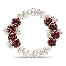 Abzeichen zum Gedenktag in Großbritannien, rote Emaille Mohnblumen Kranz Brosche, Schul- und Bürozubehör, Hemden, Jacken, Schmuck, Halloween Kleidung, Anstecker, lustige und süße Geschenke für Lehrer, Halloween Accessoires, Lehrertags Kostümzubehör, Taschenanhänger