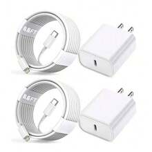 20W Charger Set Fast Charging Adapter + 6.6ft/200cm High-Efficiency Data Transfer Charging Cable Compatible With IPhone 14/13/12/11/XS/XR/8/7/6/ Series High-Efficiency Wall Fast Charging Set - US A Type Plug(110-127V) - View 11