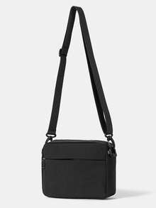 1pc Fashionable Casual Shoulder Bag For Men, Crossbody Bag, Multi-Functional College Style Commuter Bag Pouch - Black - View 9