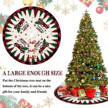 Tree Skirt Red Buffalo Plaid Xmas Tree Skirts 48 Inches Indoor Outdoor Tree Holiday Party Merry Signs Tree Skirts Holiday Decorations