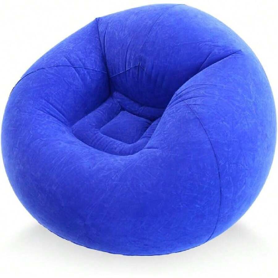 45x45x28 Inflatable Beanless Bean Bag Chair Lounge Sofa - Blue,23856400 - 藏蓝色 - 查看 1