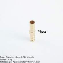 4pcs/Set, 1pc 3-Way, 1pc Y-Shaped Brass Hose Connectors, Leak-Proof, Fit For Air/Water/Fuel/Oil Pipes, Universal US/EU Thread Standards, Multiple Sizes