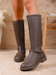 Boots, A Pair Of Women's Retro, Slim Fit, Fashionable And Versatile. In Fact, Long Knight Boots With Retro Design Can Be Paired With Short Skirts Or Coats To Create An Elegant Temperament. Suitable For Daily Commuting Or Some Leisure Occasions.