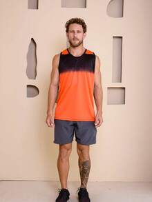 Men's Sublimated Grade Breathable Tank Top For Workout Gym Simple Summer Regular Fit No Halloween - 橘色 - 查看 9
