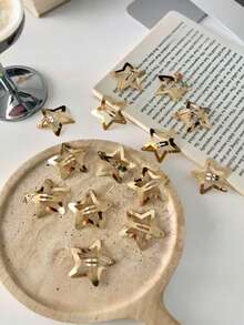 10/20/30/40/50/100pcs European & American Popular Five-Pointed Star BB Hair Clips, Cute & Bangs Clips, Star Hair Accessories Side Clips, Hair Clips Claw