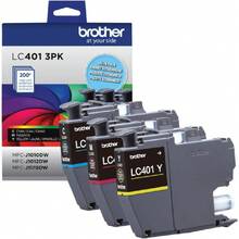 Genuine LC401 Standard Yield 3-Pack Ink Cartridges â€" Includes 1 Cartridge Each Of Cyan, Magenta And Yellow , 3 Count (Pack Of 1),23715267 - 黃色 - 查看 2