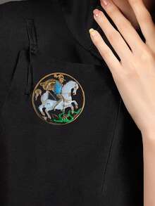 1pc Alloy Ancient Roman Knight Badge, 6.5cm/2.56in, Brooch For Men And Women, Creative Cultural Gift