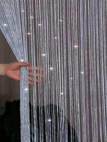 1 Peça de Cortina Decorativa de Fio de Prata Cintilante; Ornamento de Natal Pendurado, Decoração de Parede Adequada para Quartos, Salas de Estar, Divisórias, Casamentos e Festas, Janelas, Varandas, Espaços Internos, Lustres de Carrilhão de Vento, Cortinas Decorativas e Acessórios de Suspensão, Acessórios Decorativos de Cozinha.