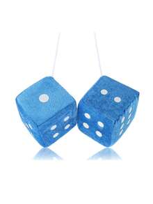 Car Dice,2.75In Pair Of Auto Rear Mirror Plush Dice, Soft And Fuzzy Car Charm Interior Ornament For Sedan, Truck, SUV Hangable Decoration, Cute Car Decoration Ornament Accessories - Style a - View 17