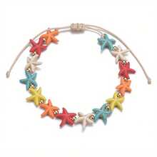 Ocean Style Candy Color Beaded Braided Turtle Starfish Beach Waterproof Wax Thread Anklet - XY-3473 - 查看 10
