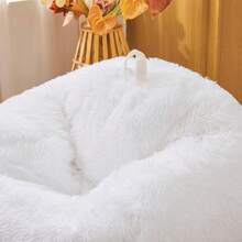 Shaggy Fuzzy Fluffy White Bean Bag Chair Covers – Soft Plush Furry White Bean Bag Chair Cover For  Girl, Stuffed Animals Bean Bag Storage, No Filler, 38"X38"X40",23856452 - 白色 - 查看 5