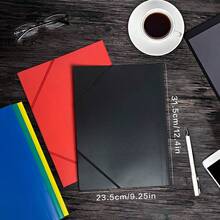 1/5 piezas Carpeta de archivo A4 con cuerda elástica mate, bolsa de almacenamiento de documentos semitransparente, adecuada para uso en oficina, escuela o estudio - Multicolor - Ver 2