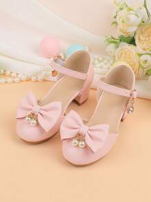 Zapatos de niña de las flores para boda, fiesta, vacaciones, adecuados para niñas pequeñas, niñas pequeñas y niñas grandes, zapatos planos clásicos cómodos y versátiles con lazo, decoración de perlas, adecuados para vestidos, ocasiones formales, actuaciones, ballet, estilo princesa