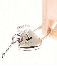 Mini Heart-Shaped Lock Set With Keys, Durable Alloy Material, Metal Lock, Cute Cartoon Design, Suitable For Luggage, Jewelry Box And Notebooks - Multicolor - View 4