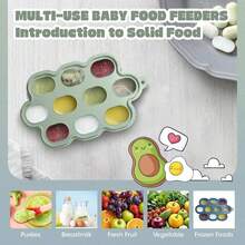 Baby Food Feeder Set, 1 Packs Fruit Feeder & Breastmilk Popsicle Molds Freezer Tray With Lid, Silicone Fruit Feeder To Teething Relief, Introduce New Foods, Baby Feeding Essentials ,  Silicone Baby Food Freezer Trays,Baby Popsicle Molds Teething,Baby Fruit Feeder , Baby Food Pacifier Feeder - Multicolor - View 7
