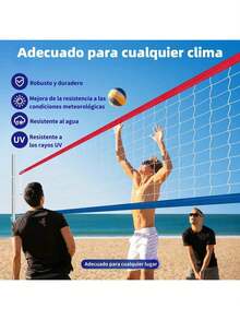 DOTISA Red de Voleibol Profesional: Red de Voleibol Portatil Resistente de 32 x 3 pies con Bolsa de Transporte,para ParaInterior,Exterior,Partido,Playa,Alberca ﻿ - 1 - Ver 8