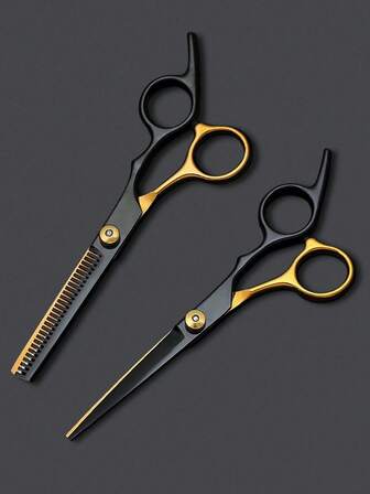 Set de 3 piezas de cortadora de pelo y recortadora profesional - Cortadora de pelo de acero inoxidable negro y dorado con peine de estilo, herramienta de corte de pelo de grado salón diseñada ergonómicamente, regalo perfecto para estilistas, cabello, viaje, productos para el cabello, herramientas para el cabello, cosas para el cabello, barbero, accesorios de barbería, barbería, equipo de peluquería